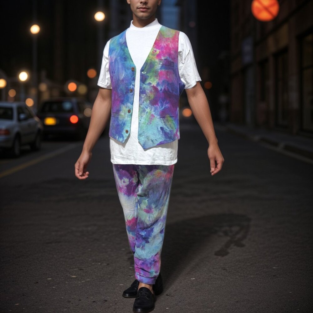 Hand Dyed Men's 2pc Summer Suit size M (approx 40R)